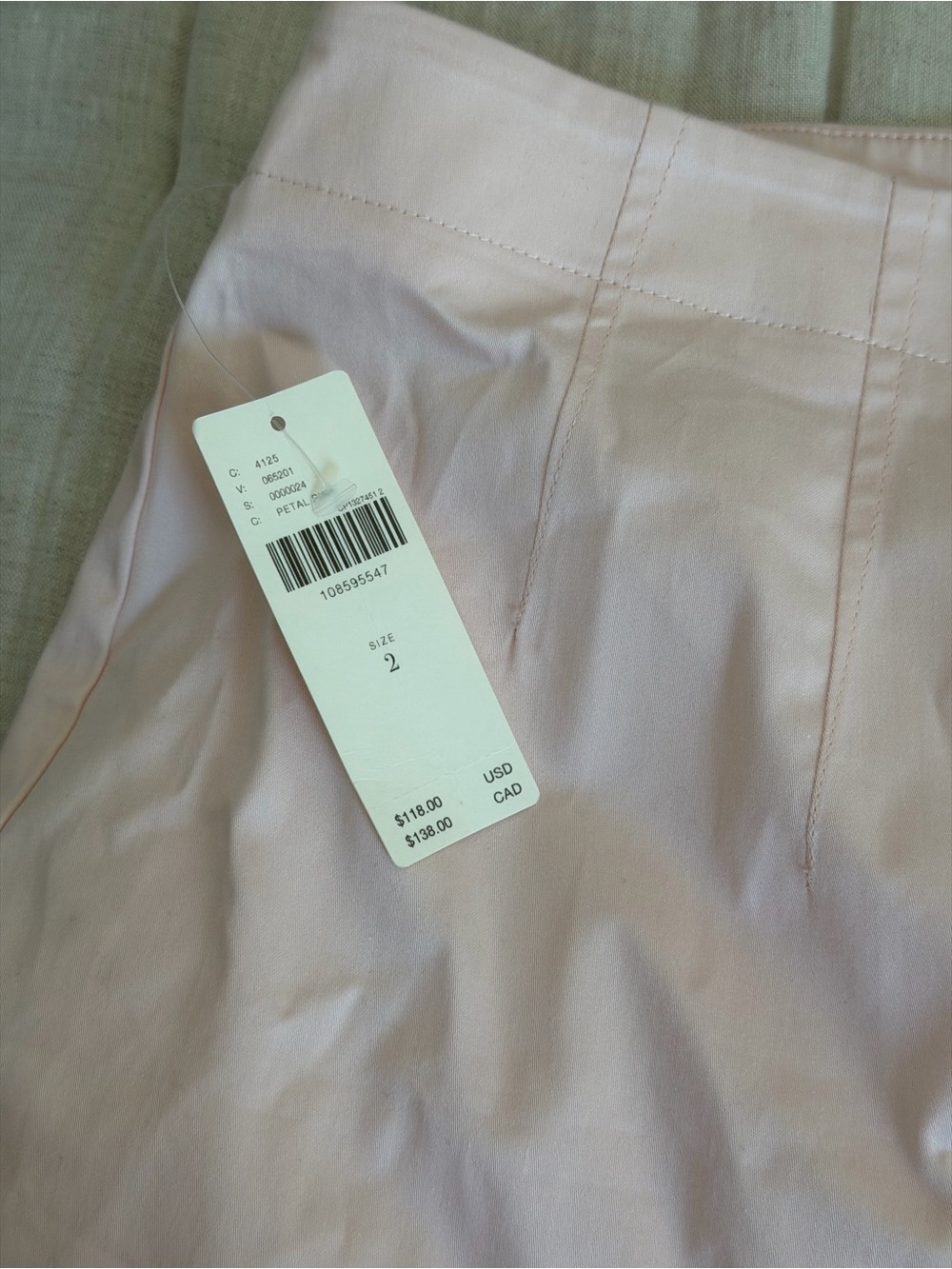 Anthropologie Pale Pink High-Waist Cotton Swing Shorts - Picture 2 of 8